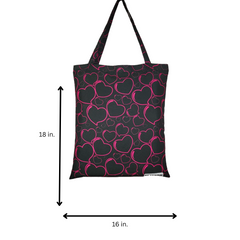 TB036 - Valentines day black Tote Bag