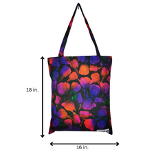 TB111 - Blue & Navy Flower Tote Bag