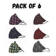 A01 -Adults Face Mask Pack of 6 – Comfortable & Reusable