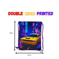 DB003 - 3D Yellow Car Drawstring Bag