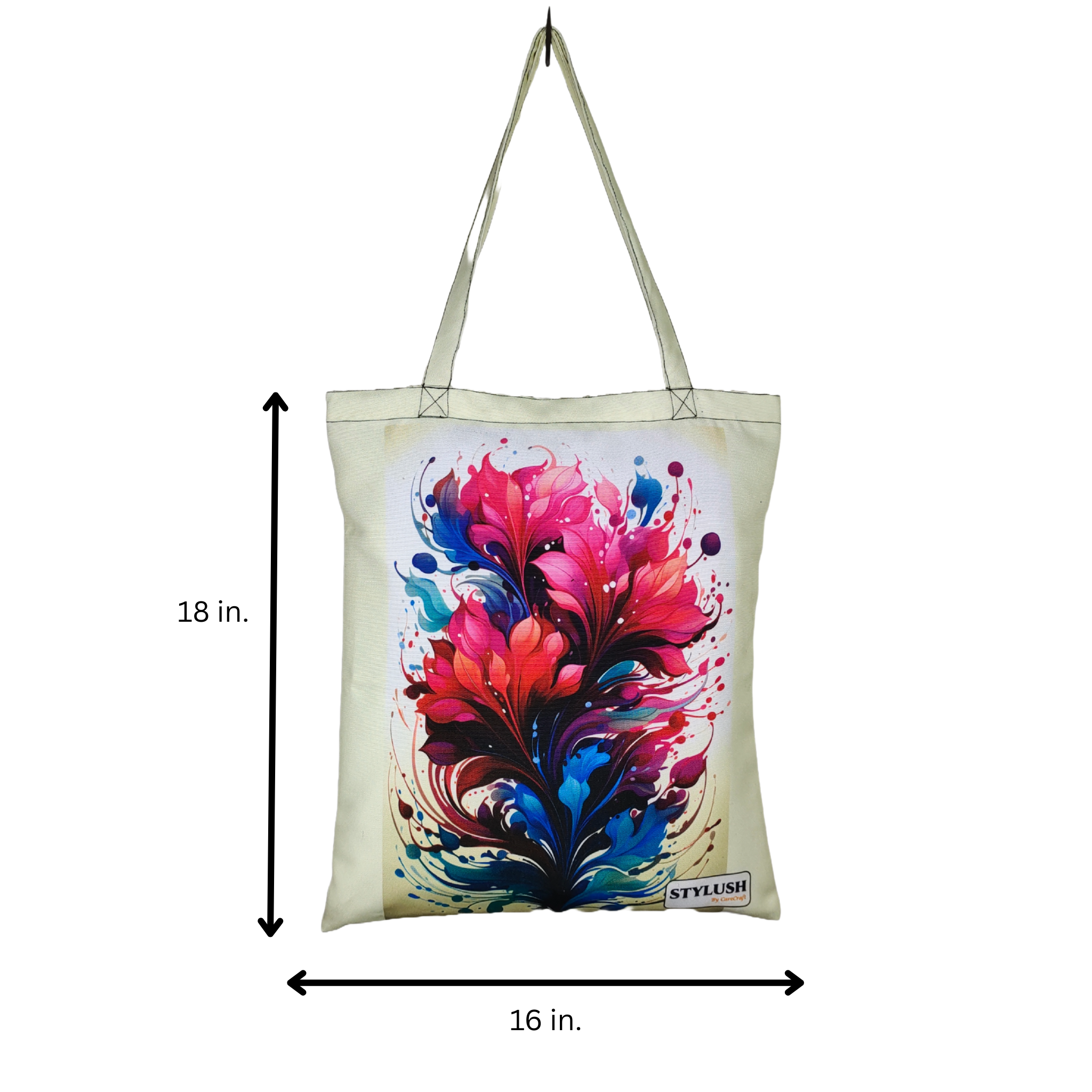 TB007 - Pink Flowers Tote Bag